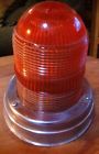 361-1 Cats Eye Grote Rare Vintage 10 Glass Amber Fire Truck Light W Chrome Base