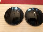 3901  Magnaflux Vintage Pair Of Black Glass Disk Lens Light Covers