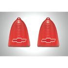 57-130794-1 Premier Quality Products Chevy Taillight Lenses Red With Chrome Bowtie