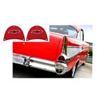 57-130805-1 Premier Quality Products Chevy Taillight Lenses With Bowtie Logos Red