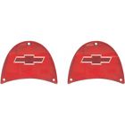 57-130806-1 Premier Quality Products Chevy Taillight Lenses With Bowtie Logos Red