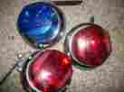 6412 Grote Three Chrome Lights-rat Rod-red Blue W Nova Elec Plastic Lens