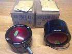 757r-12 Kd Vintage Nib Pair Turn Lamps Red Glass Ls Vp