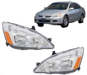 Hd393-b001r Alligator Auto Lights For Honda Accord 2003-2007 Hybrid 2005-2007 Halogen Headlight Pair Set