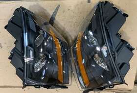 Gm539-b001p Auheadmotor Halogen Type For 2008-2014 Cadillac Cts Ct-s Black Headlights Lamps Lh Rh Pair
