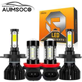 Auimsoco 641738207080 For Toyota Highlander 2008-2010 6000k Led Headlight Hi/lo Fog Lights Bulbs 4x