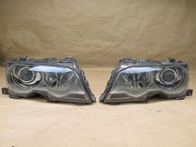 0302479073 Bmw 00-01 E46 Convertible Front Left And Right Side Headlight Lamp Set Oem