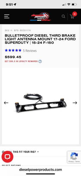 Bpd-90201174 Bulletproof Dual 3rd Brake Light Antenna Mount F150 W Rigid Lights Bpd-90201174 Bulletproof Dual 3rd Brake Light Antenna Mount F150 W Rigid Lights