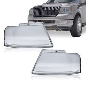Alo122019 G-plus Fit For 2004-2008 F150 Lincoln Mark Lt Smoke Headlight Lens Cover Left Right