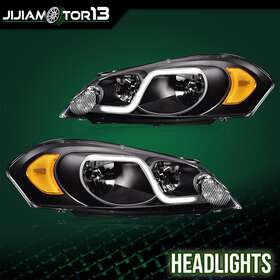 J-02hla4538bbk Jijiamotor13 Black Housing Amber Corner Headlights Lamps Fit For 06-16 Chevy Impala Limited