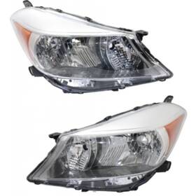 Plx-m1-311-11d1l-us1-cl360a1 Karparts360 For 2012 2013 2014 Toyota Yaris Headlight Pair Passenger And Driver Side