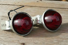 L-1-a Pell Lite Vintage Pair Pell-lite Red Glass Marker Lights Lamps Old Car Truck Rat Rod Vg