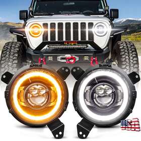 2387-lz001-b01 Lx-light Popular 9 Inch Bracket Halo Led Headlights For Jeep Wrangler Jl 2018-2023 Gladiator