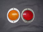 No.100 Tiger-ey 2 Vtg Do-ray Reflex Rat Rod Truck Trailer Reflectors Amber Red