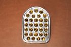 No.331 Vintage No Tombstone Amber Glass Marble Bicycle Reflector