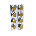 Rpsl24led Roadpro Air Cleaner 4 Led Marker Light Bar Stainless Steel Bracket Peterbilt 377 378 379 045464236381