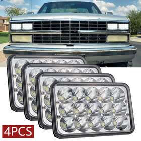 1002w4168 Spauto 4pcs 4x6 Inch Led Headlights Hi/lo Beam Dot For 1988 1989 Chevy K1500 K2500 K3500
