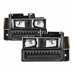Tlx-spy5069542-cl360a70 Spyder Xtune For Chevy C1500/c2500/c3500 1994-1998 Corner/led Bumper Headlights Pair