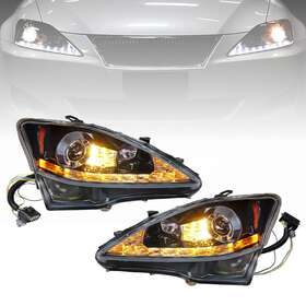 81170-53270 Tbvechi 81130-53270 81130-53400 Pair Projector Headlights Fits 2006-2012 Lexus Is250 Is350 Led Signal Strip L R