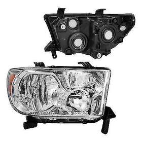 Yhx856236 Torchbeam For 2007-2011 Toyota Tundra Headlight Assembly Black Housing Amber Corner Pair