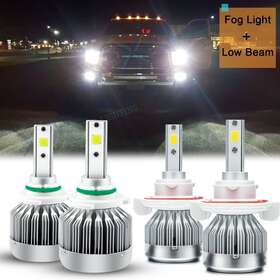 Xotic Tech 792855196563 4x White 6000k Led Headlight Fog Light Bulbs For Dodge Ram 1500 2500 3500 06-12