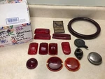 Parts Lot #143 Glass Lenses Stimsonite Auto Headlamp Bezel Tail Light. Fixed Price $59.95.