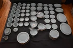 Noritake Fidelity 8003 W81 Porcelain Dinner Set Light Blue Service For 12, 91PC. Fixed Price $475.00.