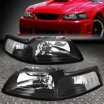 99-04 Ford Mustang Black Housing Clear Corner Headlight Replacement Lamps. Fixed Price $65.88.