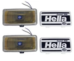Hella 550 Series Rectangle Fog Light Black Amber Lens Halogen Visibility Kit. Fixed Price $122.49.