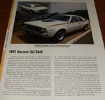 1971 Amc Hornet Sc 360 Specs Info Photo 4300. Fixed Price $5.99.