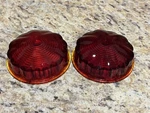 Vintage Pair Red Cats Eye Lens Columbus Metal Products 5144B Lights 3/8" Glass. Fixed Price $29.95.