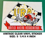 United Racing Association - Vintage 90'S Clear Vinyl Decal Sticker. Fixed Price $9.43.