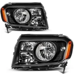 Pair/set Black Amber Headlights Headlamps Assembly For Honda Pilot 2009-2011. Fixed Price $115.99.