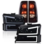 Led Drl Bumper Headlights + Smoke Tail Fit For 2003-2007 Chevy Silverado. Fixed Price $136.66.