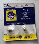 Genuine General Electric Dash Indicator Bulb 12 Volt Vintage Pack 53/BP. Fixed Price $7.99.