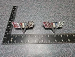 Vintage Flag Chevrolet Emblems Fender Badges 3840318 Corvette Stingray Pair. Fixed Price $18.00.