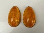 2 Vintage Shasta Airstream Old Travel Trailer Canned Ham Amber Marker Light Lens. Fixed Price $109.95.
