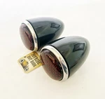 Pair R/h 1937 Ford Tail Light - Black With S/s Bezel Glass Lens 12V. Fixed Price $89.95.