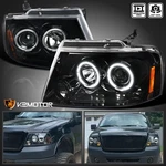 Jet Black Fits 2004-2008 Ford F150 Lincoln Mark Lt Led Halo Projector Headlights. Fixed Price $142.38.