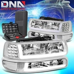 For 1999-2002 Chevy Silverado Led Drl 4PCS Chrome Clear Bumper Headlight+tools. Fixed Price $91.99.