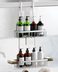 Over The Door Shower Caddy Hanging With Double Soap Holder Never Rust Aluminu.... Fixed Price $41.24.