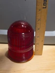 Vtg Red Safety Beacon Cats-eye No. 10 Glass Cover. Fixed Price $49.99.