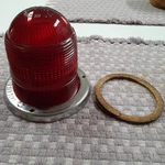 Vintage Automobile Glass Cats-eye No 10 Safety Emergency Light Lens Rim Gasket. Fixed Price $50.00.