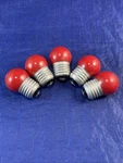 E26 Red Bulb Small Vintage Lot Of 5, Sylvania 7 1/2W. Fixed Price $12.00.