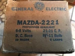 Nos Box Auto Head Lamp Car Spot Light Bulbs Ge Mazda 2221 6-8V 21-21CP RP11. Fixed Price $39.95.