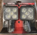 Ironton 2PK 15W Led Worklights 1050 Lumens Each. Weatherproof Adjustable New. Fixed Price $65.00.