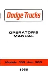 1965 Dodge Light Duty Truck (100-300) Owner's Manual. Fixed Price $37.00.