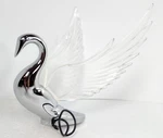 Chrome Swan / Bugler Hood Ornament - Clear Wings Flying Windrider. Fixed Price $79.99.