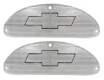 New Chrome Bowtie Parking Light Lens Pair For 1955 Chevy 150 210 Bel A1027C. Fixed Price $49.99.