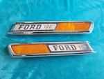 1968-1972 Ford Truck F-100 Hood Side Emblem Pair Amber Reflectors Lh Rh Oem. Fixed Price $60.00.